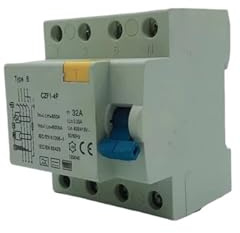 Disjoncteur différentiel 4P 25A 40A 63A Disjoncteur différentiel 2p 40a 30ma 2 pôles(A Class EM Type,4P63A100MA)