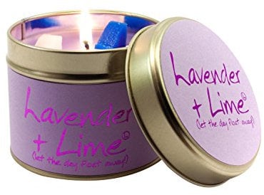 Lily-Flame Lavender and Lime Tin, Purple, 7.7cm l x 7.7cm w x 6.6cm h