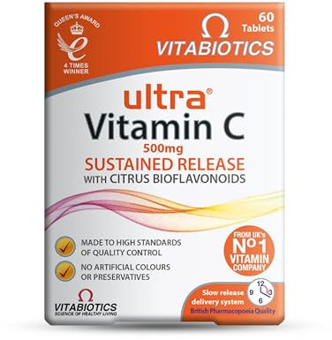 Vitabiotics Ultra Vitamin C Tablets (Ascorbic Acid) Sustained Release with Bioflavonoids - 60 Tablets