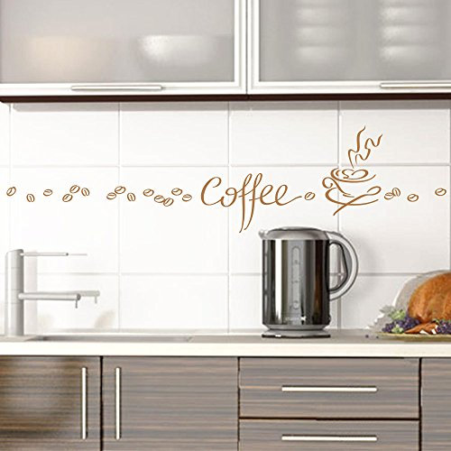 Grandora Wandtattoo Coffee Kaffee Tasse Kaffeebohnen I Kupfer Kreativset I Esszimmer Kaffeeecke Küche Aufkleber Wandaufkleber Wandsticker Sticker 1045W