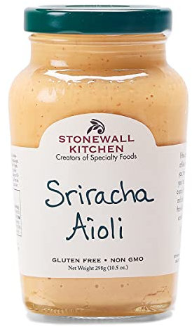 Stonewall Kitchen Sriracha Aioli, 298g Glas – Scharfe Sriracha-Aioli mit sonnengereiften Chilis, Perfekt für Burger und mehr