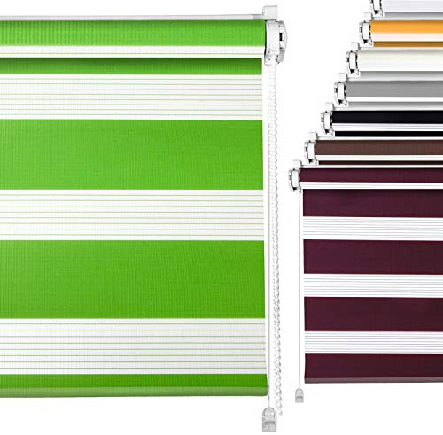 Doppelrollo Grün 80x215cm Duo-Rollo für Fenster Klemmfix ohne Bohren