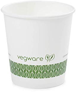 Vegware LV-4 hot cup, 4 oz, white (Pack of 1000)