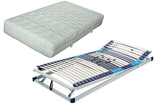 Malie Set BIGSTAR XXL H4 5-Zonen Tonnentaschenfederkernmatratze in 120 x 200 cm Plus Verstellbarer Lattenrost Hukla Trioplus Zon in 120 x 200 cm | fertig montiert und sofort lieferbar