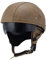 Woljay Cuir Casque de Moto et Velo Bol Lunettes Retro Style de Vintage Cuir Moto Biker Croiseur Scooter Tournée Casque (Marron avec lentille Solaire tombante)