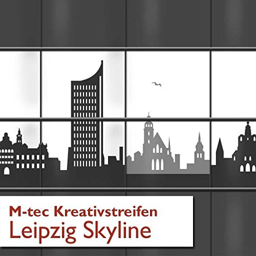 Kreative Sichtschutzstreifen - Motiv Leipzig Skyline 1A PVC Qualität 12 Streifen (6er Pack) - SIE KAUFEN Hier DIREKT BEIM Hersteller -