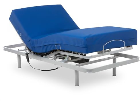 Geriafy - Cama Articulada con Colchón Sanitario Viscoelástico Impermeable (105x190)