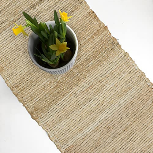 The Home Talk Hand Woven Table Runner | 13'' x 108'' Vintage Mats for Parties, Dining Table, Coasters | Decorative Runner | Jute Fibers | Eco-Friendly Accessory | Natural Boho Jute Store