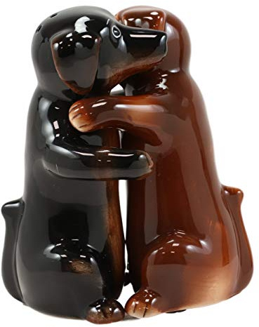 Ebros Wiener First Dance Dachshund Dogs Hugging Salt And Pepper Shakers Figurine Set As Whimsical Sausage Dog Decor Collectible For Home Kitchen Dining
