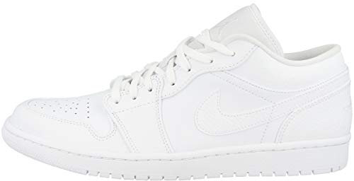 Nike Herren Air Jordan 1 Low Basketballschuh, Weiß, 45.5 EU