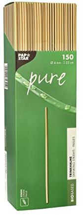 Papstar Trinkhalme, Stroh pure Ø 4 mm, 23 cm 88244 natur Trinkhalme umweltfreundliche Strohhalme, 150 Stück