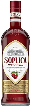 SOPLICA - Polish Cherry Vodka - Natural Ingredients - For Shots & Cocktails - 28% Alcohol - 500 ml