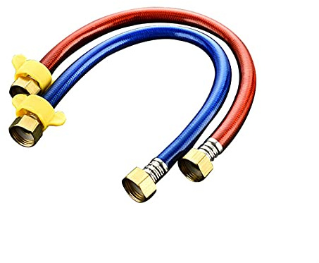 SJHFG Tuyau de Douche 2 PCS 1/2 'Robinet Tuyau de plomberie de robinets 50cm Connecteur de vanne d'angle d'acier Inoxydable Tuyau de Toilette pour Salle de Bain Flexible Douche (Length : 50cm)