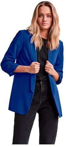 PIECES Femme Pcboss 3/4 Noos Blazer, Bleu Mazarine., XS EU