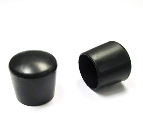 ajile Runde Fusskappen aus Gummi SCHWARZ für Schutz und eine Gute Endbearbeitung des Rohres mit 28 mm AUSSENDRUCHMESSER - 4 Stck. - EVX128x4