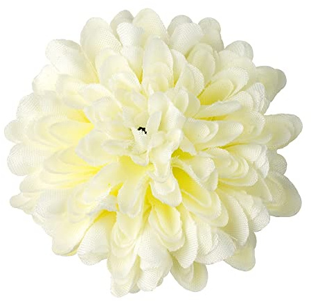 JOE COOL Dahlia Flower Brooch and Hair Clip, Cream Elegant Polyester Fashion Jewellery, Gift Idea