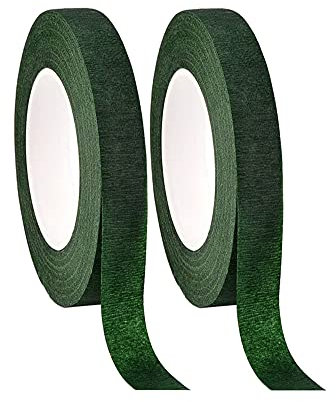 2 Rotoli Nastro Fiorista Verde, Adesivo Nastro per Fioristi, Nastro Fiore,Nastro Fioristi per Bouquet, Confezionamento di Fiori, Produzione Artigianale, Corona Nozze,27m*12mm