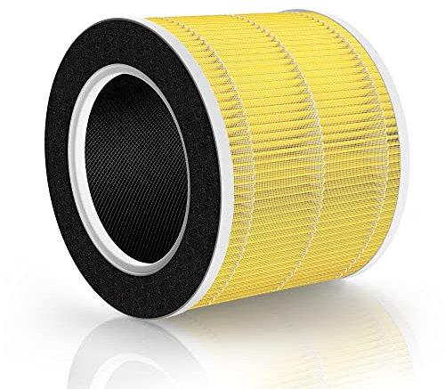 HSIAMEN RP-AP088-F1 Ersatzfilter für RENPHO-Luftreiniger, kompatibel mit RENPHO RP-AP088W RP-AP088 RP-AP088B, 5-stufiger H13 True HEPA-Filter mit Aktivkohlefiltration für Haustierallergie, Gelb, 1