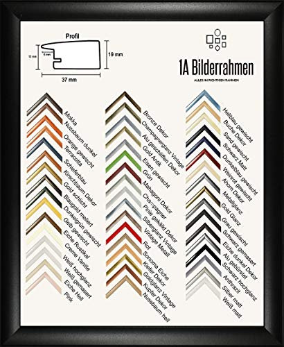 Olympia Deluxe Bilderrahmen Posterrahmen 30x90 cm Puzzlerahmen Schwarz Matt Hintergrund Weiß Kunstglas Klar