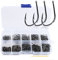 Fishing Hooks Barbed Fishing HooksSize 3 to 12 with Plastic Box set High Carbon Steel Fishing Hooks 200Pcs