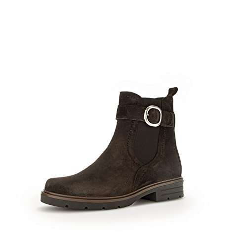 Gabor Damen Chelsea Boots, Frauen Stiefeletten,Wechselfußbett,Best Fitting,gefüttert,Stiefel,Bootee,Booties,ENGL.Brown/Gold,40.5 EU / 7 UK