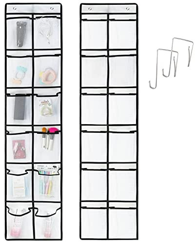 DQZSY 12 Gittertaschen Netzstoff Medizinbox Aufbewahrung Hängetasche – Organizer zum Aufhängen von Schuhen für die Aufbewahrung hinter der Tür,Perfekter Organizer zum Aufhängen von Schuhen,Weiß