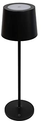METRO Professional LED-Tischlampe aus Aluminium, kabellose Outdoor Stehlampe, USB Aufladbar, IP54, 2 Stück, schwarz