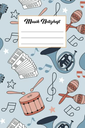 Musik Notizbuch: Mein Notizheft A5 Musik mit linierten Seiten für Musiker und Musikerin die leidenschaftlich Musizieren ein schönes Geschenk für Musikliebhaber und Kinder die ein Instrument spielen