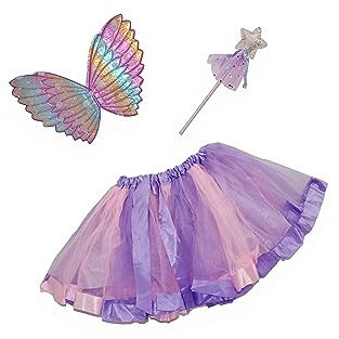 Ciao- Magic Fairy disguise kit (tutu skirt, wings, wand), violet