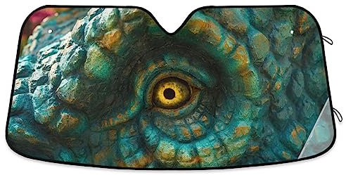 Parasol delantero de coche con ojos de dinosaurio, para bloquear el sol