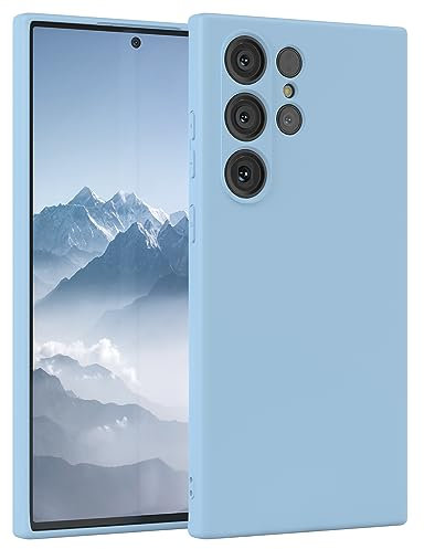EAZY CASE - Silikonhülle für Samsung Galaxy S23 Ultra Hülle Silikon Case Blau weich stoßfeste Handyhülle Galaxy S23 Ultra Schutzhülle mit Kameraschutz Dünn Premium Schutz Cover TPU Bumper in Hellblau