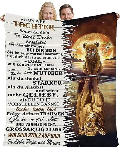 Kuscheldecke Personalisierte Flauschige Geschenke Decke An Unsere Tochter von Eltern,Super Weiche Decke Mama und Papa für Tochter Positive Ermutigung und Liebe Tochter Sofadecke Eltern für Tochter