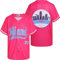 DEHANER City-Baseball-Trikots für Herren und Damen, Button-Down-Shirt, Freizeit-Shirt, Streetwear, Outfits, Fans, Tops, Miami City-Hot Pink Jersey, 3XL