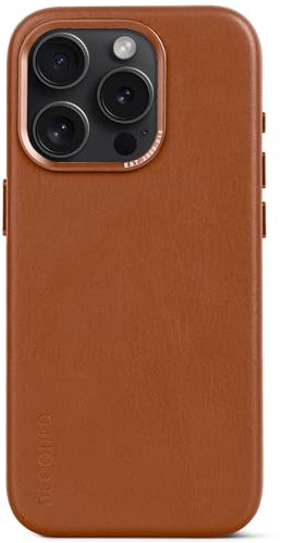 Decoded Leather Back Cover Magsafe Case for iPhone 15 Pro - Tan