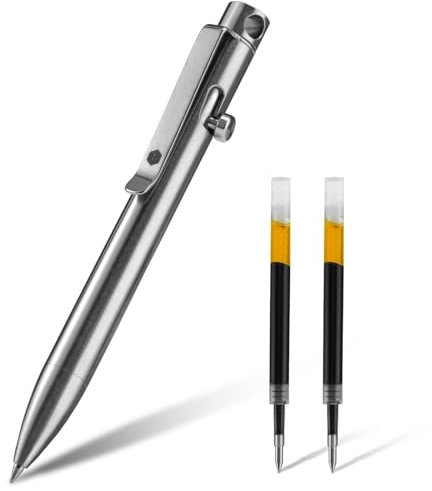 KeyUnity KP03ST Stylo À Bille Avec Pince, Stylo De Poche EDC En Alliage De Titane, Stylo À Bille Rétractable En Métal Pour Un Transport Quotidien