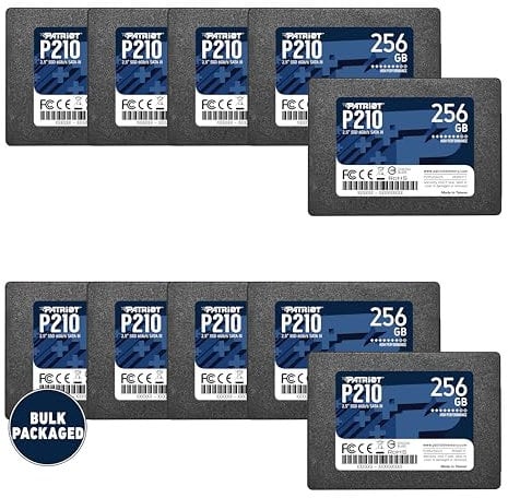 Patriot P210 SATA 3 256GB SSD 2.5 Inch Internal Solid State Drive Bulk Packaged 10 Pack - P210S256G2510B
