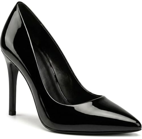 Women’s High Heel Pointed Toe Court Shoe Stiletto Heel Pumps Party Evening Prom Wedding Bridal Ladies Shoes (Black Patent, UK Footwear Size System, Adult, Women, Numeric, Medium, 10)