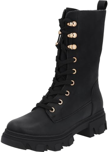 Palado Damen Boots Gavdos – elegante Stiefel - leicht gefütterte Stiefeletten - bequeme Schuhe für Herbst & Winter Schwarz UK6 - EU39