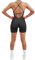 RXRXCOCO Spaghetti Strap Ärmellos Gerippte Push Up Scrunch Booty Jumpsuit Damen Eng Rückenfreie Padded Overall Bauchweg Kurz Yoga Sport Einteiler Romper Schwarz M