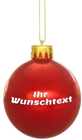 Weihnachtskugel Aufkleber Wunschtext in 8cm Länge (12 Zeichen/Zeile) #026