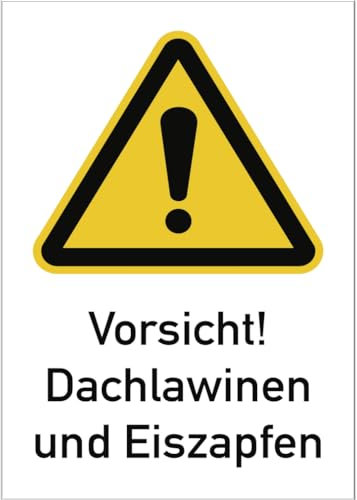 Dreifke® Schild Vorsicht! Dachlawinen und Eiszapfen, Kombischild, Alu, 300x450 mm