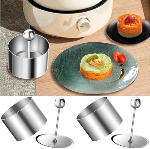Anloximt 3 Set Dessertringe Und Speiseringe - Edelstahl Ringe Lebensmittel - Mousse Cake - Kochringe Edelstahl - Geeignet Dessertring/Speisering Für Desserts, Kuchen,