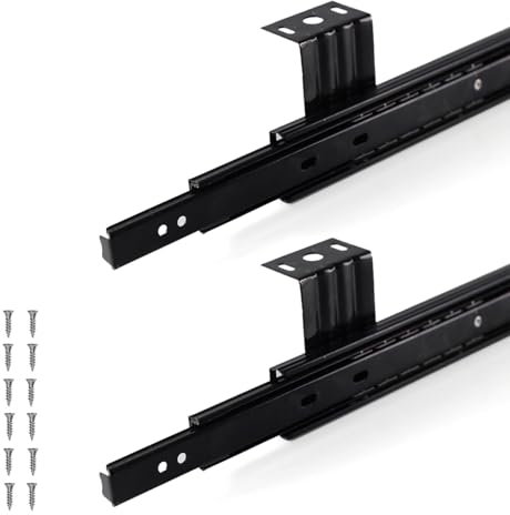 Coulisses De Clavier À Billes 1 Paire Glissière Pour Tiroir À Sortie Totale, Rail En Acier, Charge 40kg, Pour Plateau Coulissant, Armoire Meubles, Guides D'extension De Table