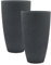 PFLife Macetas altas para plantas de exterior, juego de 2 macetas de interior con autorriego (2, negro)