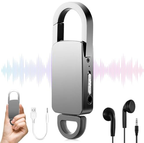 64GB Digital Voice Recorder, Small Recording Device Voice Activated 750H Capacity 24 Hours Continuous Recording Audio Recorder, One Touch Recording for Classes Meetings Interviews Lectures