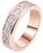 Wycian Trauringe Damen Einzeln, Ring Damen Breit 9 Karat Roségold 9K Größe 66 (21.0) Moissanit Quadratschliff Weiß Npassbar Für Hochzeit