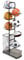 SPOTRAVEL 7 Tier Ball Storage Rack, Vertical Basketball Rack Ball Holder with 7 Detachable Hanging Rods & Side Bin, Metal Sports Equipment Storage Organizer Display Stand for Stadium Gym Classroom