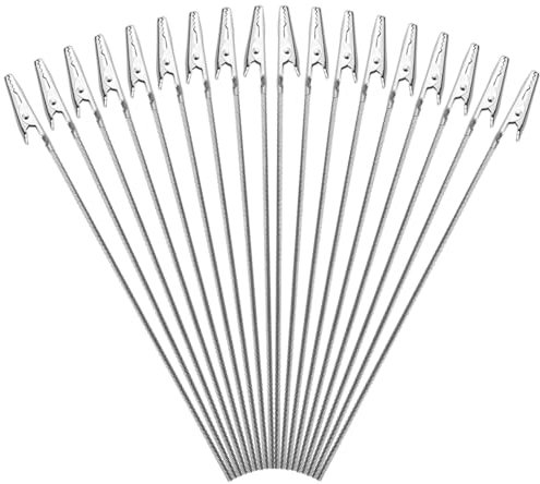 TOVOT 40PCS Alligator Clips Sticks (18.6CM) Model Making Tool Spray Paint Clamps (Silver)