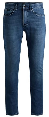 BOSS Herren H-Delaware Delaware Slim-Fit Jeans aus bequemem blauem Stretch-Denim Dunkelblau 31/32