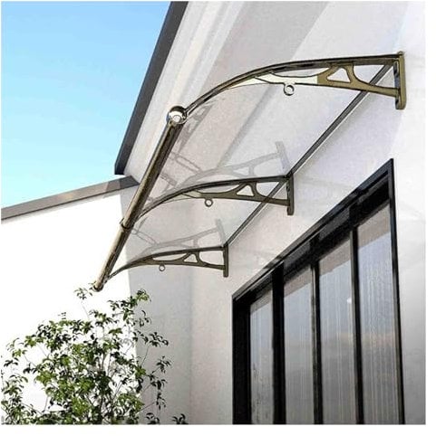 ZHZHXR Front Door Canopy Outdoor Awning Shelte 1.5x3m Porch Canopy with Polycarbonate Board and Aluminium Frame for Window Garden Patio (Color : Clear, Size : 1.2x3.6m/3.94x11.81ft)